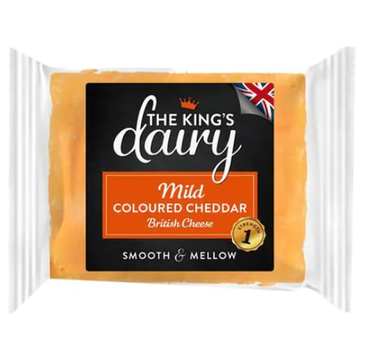 KINGS DAIRY MILD COLORED CHEDDAR CHEESE 200G