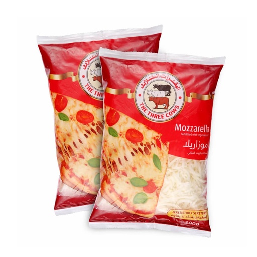 [DAI026] THREE COW MOZARELLA SHREDDED CHEESE 200G