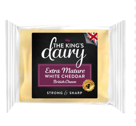 [DAI066] KINGS DAIRY EXTRA MATURE WHITE CHEDDAR CHEESE 200G