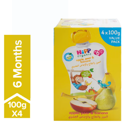 Hipp Organic Apple Pear And Banana 100grams Pack of 4