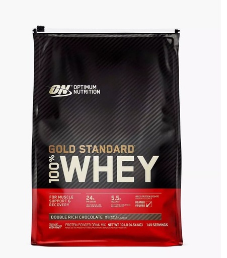 Gold Standard Whey Protein, 10 Lb (4.4 Kg), Double Rich Chocolate, Optimum Nutrition