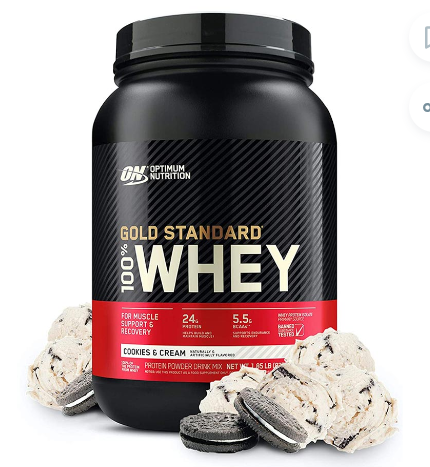Optimum Nutrition Gold Standard 100% Whey Cookies & Cream Protein Powder 27 Servings