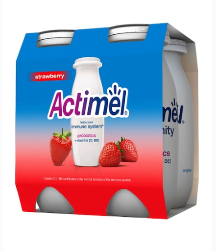 Actimel Strawberry Low Fat Dairy 93ml Pack of 4