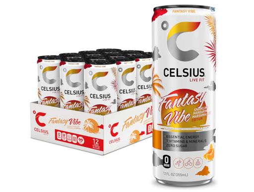 CELSIUS Sparkling Fantasy Vibe, Functional Essential Energy Drink, 12 Fl Oz (Pack of 12)