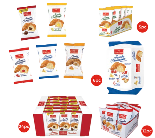 Eurocake Jumbo Croissants Chocolate 6x6x50g